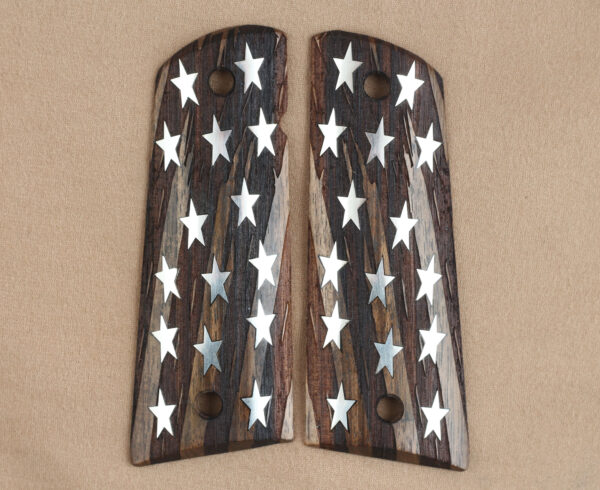 Colt 1911 FIT Model Compatible Walnut Customizable Grips American Flag Gun Grips USA-40