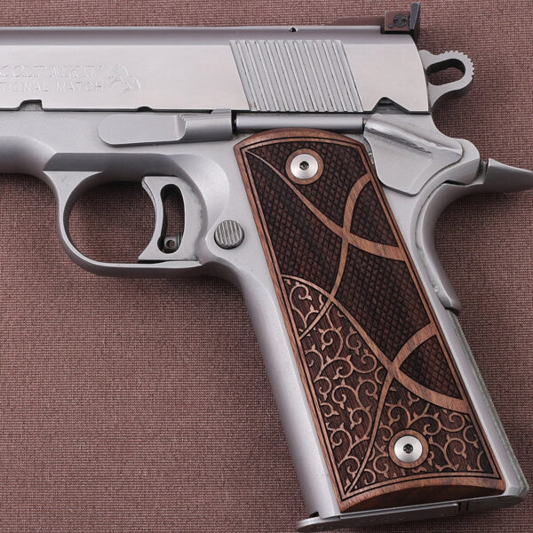 Colt 1911 FIT Model Compatible Walnut Grips Double-Checkering Gun Grips USA-3