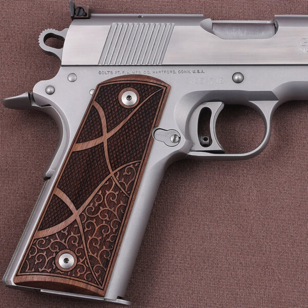 Colt 1911 FIT Model Compatible Walnut Grips Double-Checkering Gun Grips USA-3