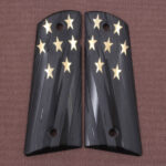 Colt 1911 FIT Model Compatible Black Acrylic Grips American Flag Gun Grips USA-15