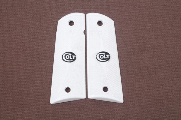 Colt 1911 FIT Model Compatible White Acrylic Grips Double-Checkering Gun Grips USA-72