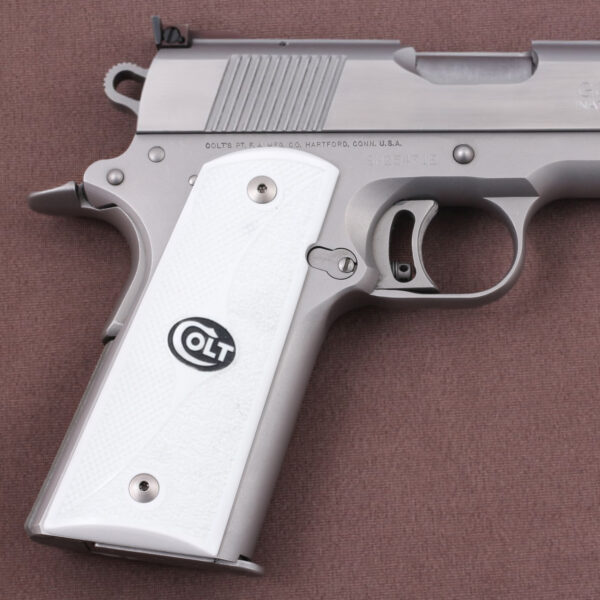 Colt 1911 FIT Model Compatible White Acrylic Grips Double-Checkering Gun Grips USA-72