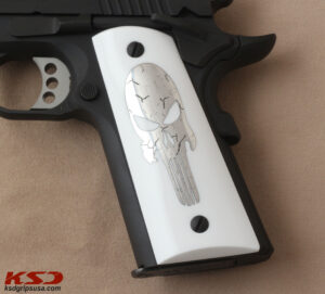 Colt 1911 FIT Model Compatible White Acrylic Customizable Grips Gun Grips USA-75