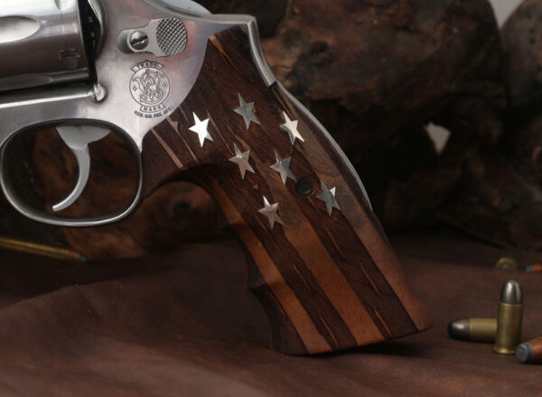 Smith Wesson K/L/X – Frame Round Butt Compatible Walnut Custom Grip Gun Grips USA-94