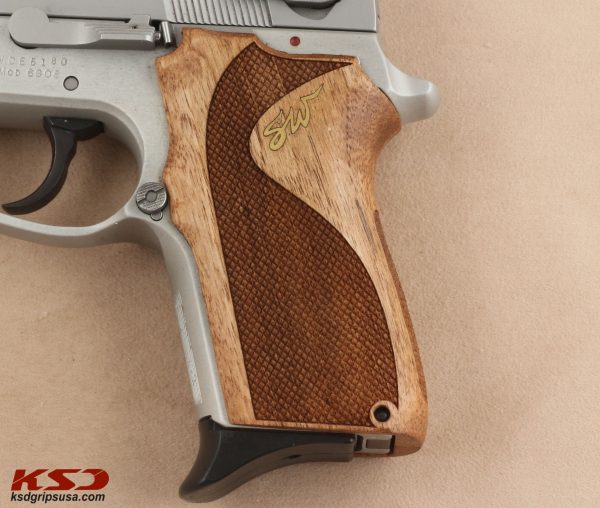 Smith Wesson 6906 Compatible Walnut Grips Diamond Gun Grips USA-158