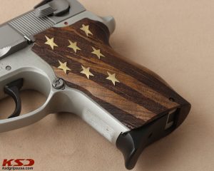 Smith Wesson 6906 Compatible Walnut Customizable Grips American Flag Gun Grips USA-164