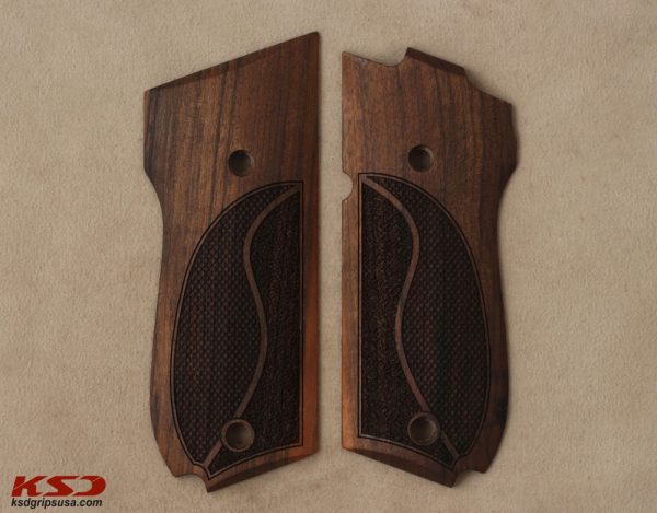 Smith Wesson Mod 39 Compatible Walnut Grips Double-Checkering Gun Grips USA-174