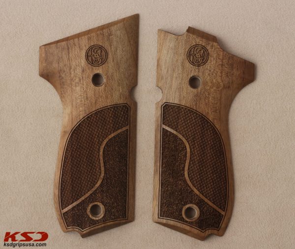 Smith Wesson MOD 952 Compatible Walnut Grips Double-Checkering Gun Grips USA-179