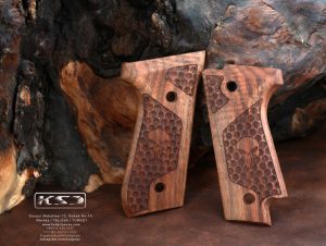 Beretta 92S Compatible Walnut Grips Honeycomb Gun Grips USA-264