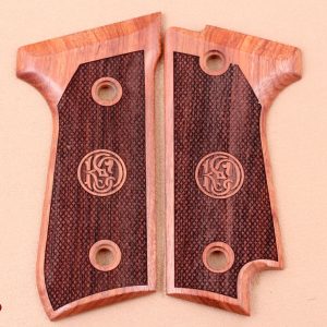 Beretta 92FS, 92A1, 92G, 92D, 96, M9 Compatible Walnut Grips Dotted Gun Grips USA-238