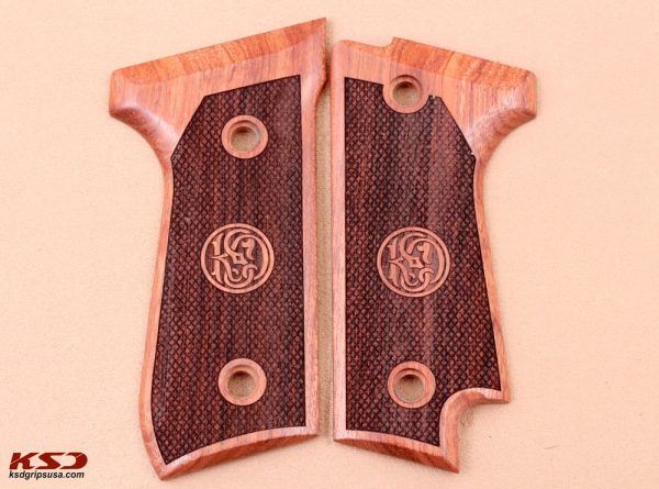 Beretta 92S Compatible Rosewood Grips Diamond Gun Grips USA-263