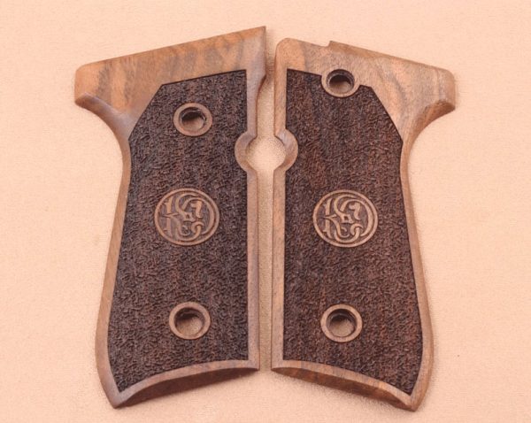 Beretta 92FS, 92A1, 92G, 92D, 96, M9 Compatible Walnut Grips Stripled Gun Grips USA-233