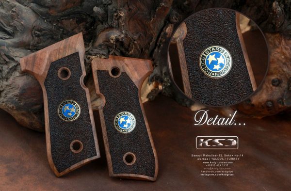 Beretta 92FS, 92A1, 92G, 92D, 96, M9 Compatible Walnut Grips Stripled Gun Grips USA-249