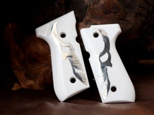 Beretta 92FS, 92A1, 92G, 92D, 96, M9 Compatible White Acrylic Grips Gun Grips USA-251