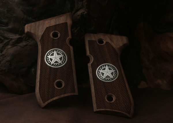 Beretta 92FS, 92A1, 92G, 92D, 96, M9 Compatible Walnut Grips Diamond Gun Grips USA-254