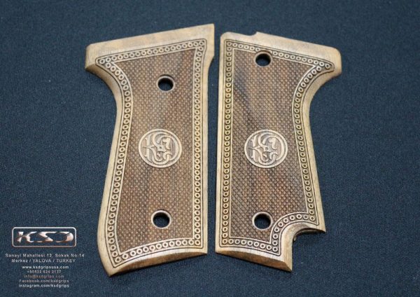 Beretta 92S Compatible Walnut Grips Diamond (Frame) Gun Grips USA-262