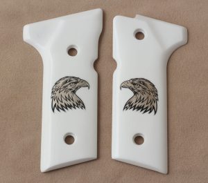 Beretta Vertec, 92X Vertec, Compatible White Acrylic Custom Grips Gun Grips USA-323