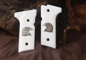 Beretta Vertec, 92X Vertec, Compatible White Acrylic Custom Grips Gun Grips USA-323