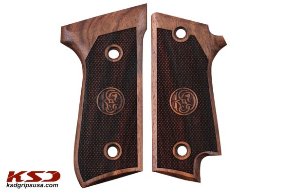 Beretta 92S Rare Compatible Walnut Grips Diamond Gun Grips USA-341