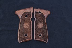 Beretta 92FS, 92A1, 92G, 92D, 96, M9 Compatible Walnut Grips Stripled Gun Grips USA-345