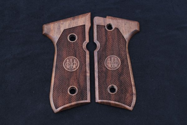 Beretta 92FS, 92A1, 92G, 92D, 96, M9 Compatible Walnut Grips Diamond Gun Grips USA-346