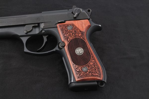 Beretta 92FS, 92A1, 92G, 92D, 96, M9 Compatible Rosewood Grips Framed Gun Grips USA-358