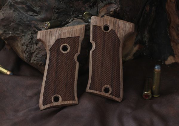 Beretta 92 Compact Compatible Walnut Grips Diamond Gun Grips USA-376