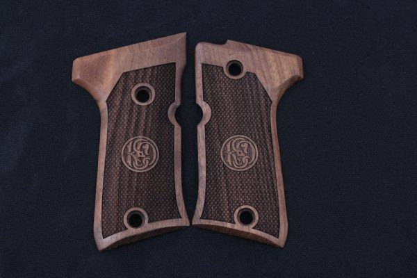 Beretta 92 Compact Compatible Walnut Grips Diamond Gun Grips USA-379