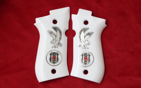 Beretta 81F, 81 FS, 84 F, 84 FS, 84 Cheetah White Acrylic Custom Grip Gun Grips USA-419