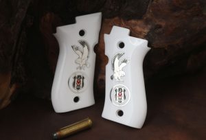 Beretta 81F, 81 FS, 84 F, 84 FS, 84 Cheetah White Acrylic Custom Grip Gun Grips USA-419