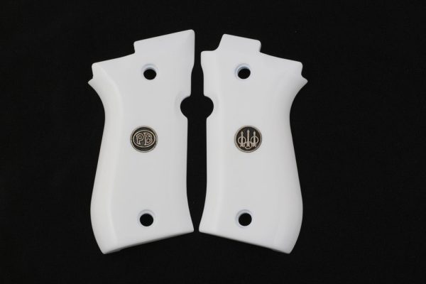 Beretta 81F, 81 FS, 84 F, 84 FS, 84 Cheetah White Acrylic Grip Gun Grips USA-431