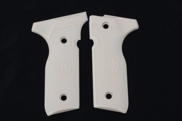 Beretta Mod 8000 / 8040 F Stoger Compatible White Acrylic Grip Diamond Gun Grips USA-442