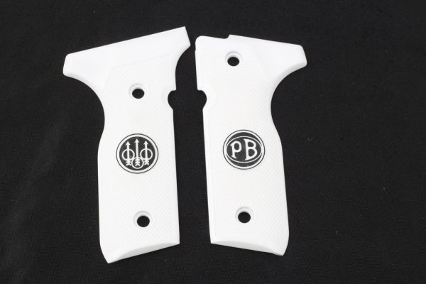 Beretta Mod 8000 / 8040 F Stoger Compatible White Acrylic Grips Gun Grips USA-446