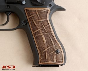 Jericho 941 F / FS Compatible Walnut Grips Lines 2 Gun Grips USA-481