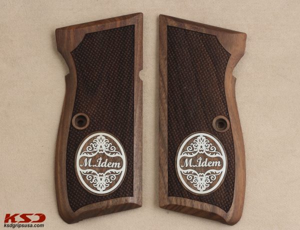 Mauser 90DA Compatible Walnut Customizable Grips Diamond Gun Grips USA-512