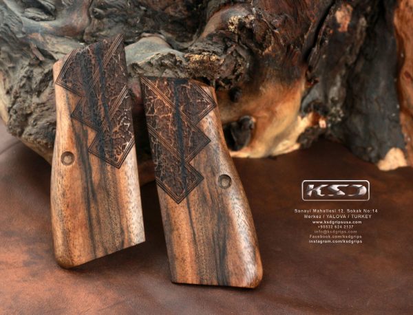 Browning MK3 Compatible Walnut Grips Other Designs Gun Grips USA-553