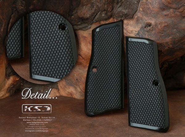 Browning MK3 Compatible Black Acrylic Grips Diamond Gun Grips USA-566