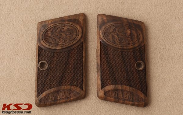 Browning Baby Compatible Walnut Grips Diamond Gun Grips USA-593