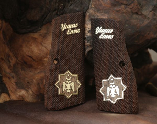 Browning MK3 Compatible Walnut Customizable Grips Diamond Gun Grips USA-634