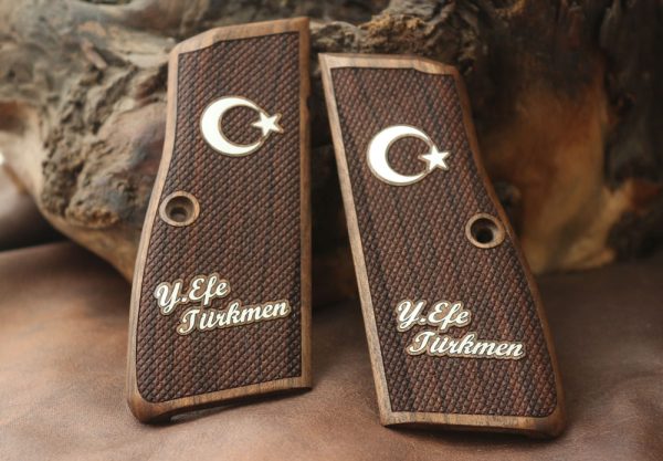 Browning MK3 Compatible Walnut Customizable Grips Diamond Gun Grips USA-635