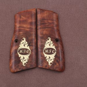 Webley & Scott 1911 (7.65mm) Compatible Walnut Grip Double-Checkering Gun Grips USA-1074