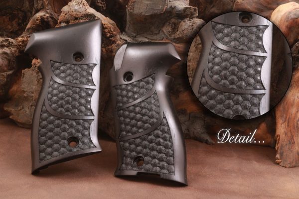 SIG P220 Compatible Walnut(Black Painted) Grips Honeycomb Gun Grips USA-661