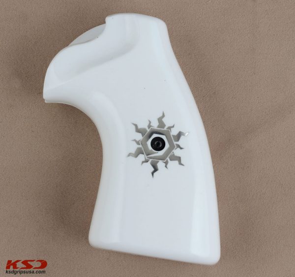 Colt Python (Pre 2020) Compatible White Acrylic Customizable Grips Gun Grips USA-761