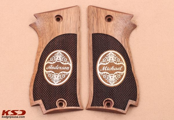 Sarsılmaz K 2 45 Compatible Walnut Customizable Grips Diamond Gun Grips USA-785