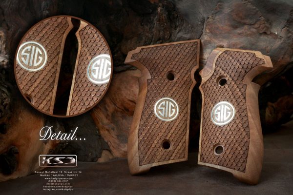 Sig Sauer P228 / P229 Compatible Walnut Grips Dragon Skin Gun Grips USA-921