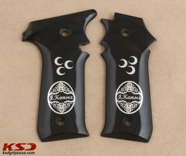 LLama 1911 Style Compatible Black Acrylic Customizable Grips Gun Grips USA-1091