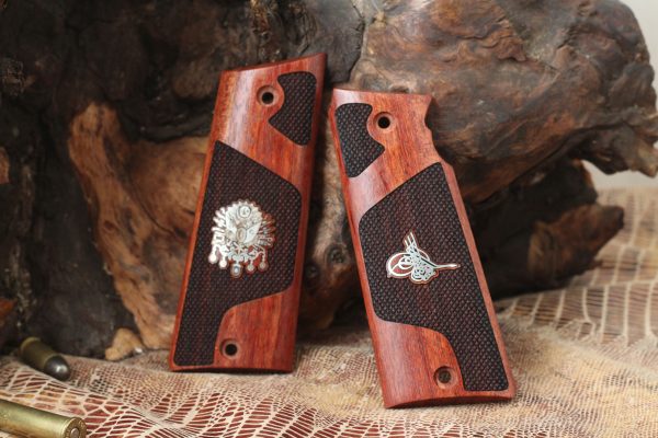 Star Star Model B Compatible Rosewood Customizable Grips Diamond Gun Grips USA-1027