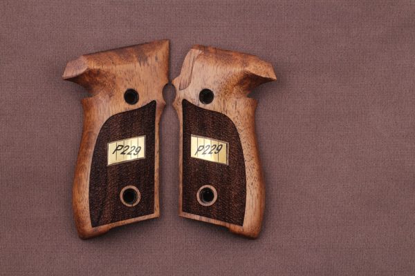 Sig Sauer P228 / P229 Compatible Walnut Customizable Grips Stripled Gun Grips USA-1006