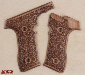 Tisaş Zigana T Compatible Walnut Grips Floral Gun Grips USA-1019