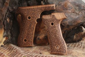 Tisaş Zigana T Compatible Walnut Grips Floral Gun Grips USA-1019